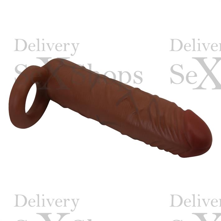 Funda de Pene Texturizada en TPR con Aro Escrotal de Estimulación