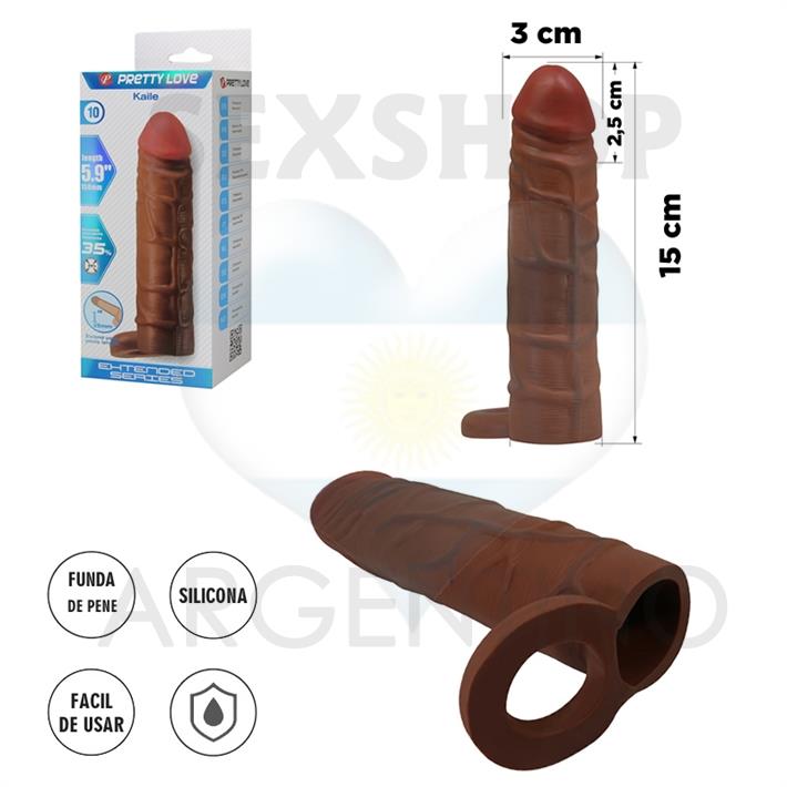 Funda de Pene Texturizada en TPR con Aro Escrotal de Estimulación