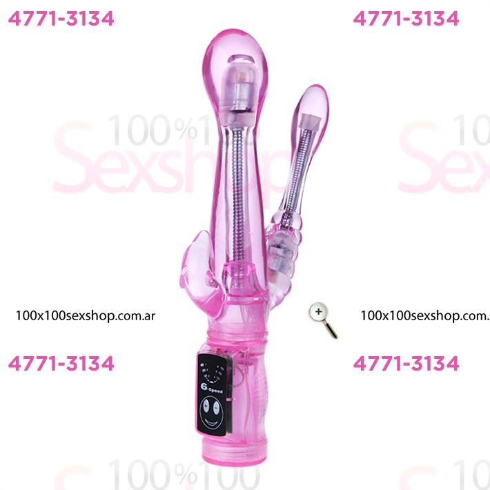 Cód: CA SS-PL-037021A - Vibrador flexible con estimulador de clitoris y 6 funciones de vibracion - $ 49400