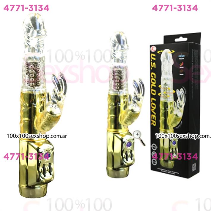 Cód: CA SS-PL-037203 - Vibrador rotativo con estimulador de clitoris y velocidad regulable - $ 61500