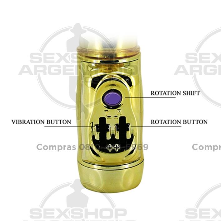 Vibradores, Vibradores rotativos - Vibrador rotativo con estimulador de clitoris y velocidad regulable