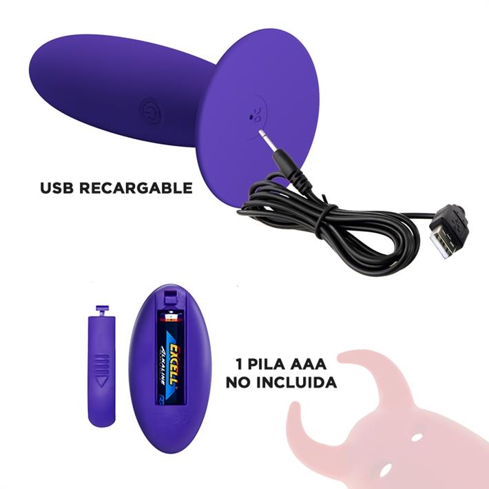 Dilatador anal con control remoto y carga USB