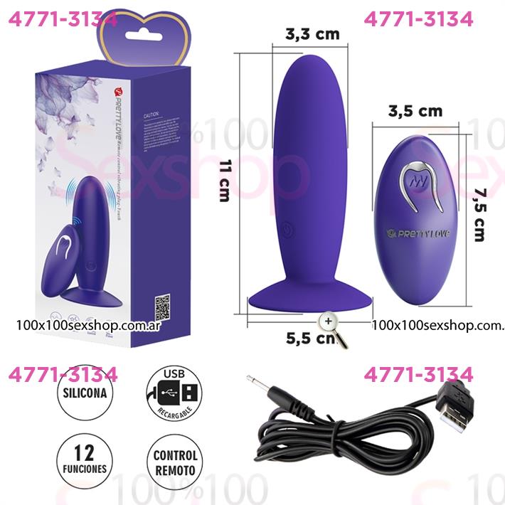 Dilatador anal con control remoto y carga USB