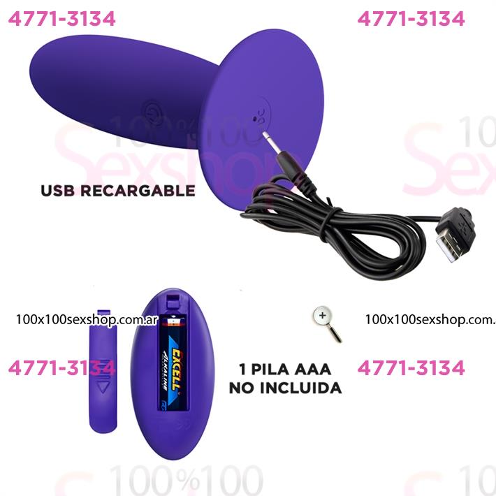 Dilatador anal con control remoto y carga USB