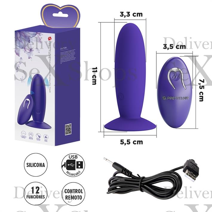 Dilatador anal con control remoto y carga USB