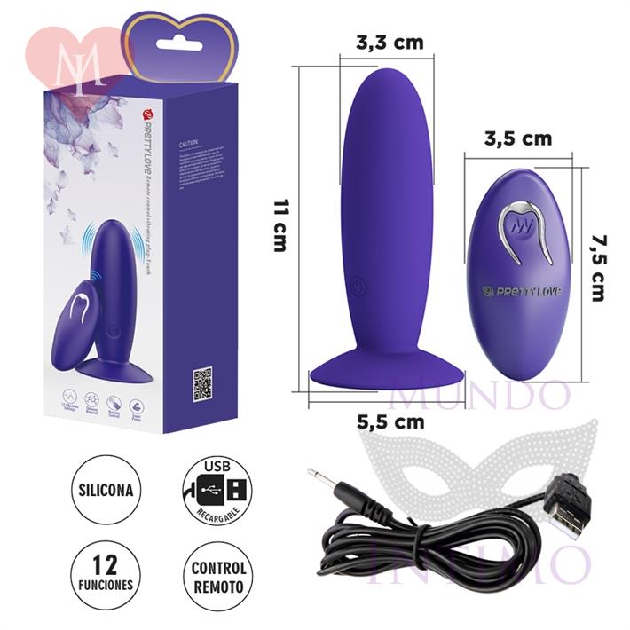 Dilatador anal con control remoto y carga USB