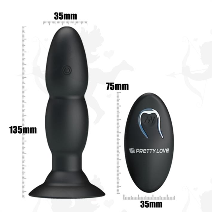 Dilatador anal ondulado con control remoto inalambrico y carga usb
