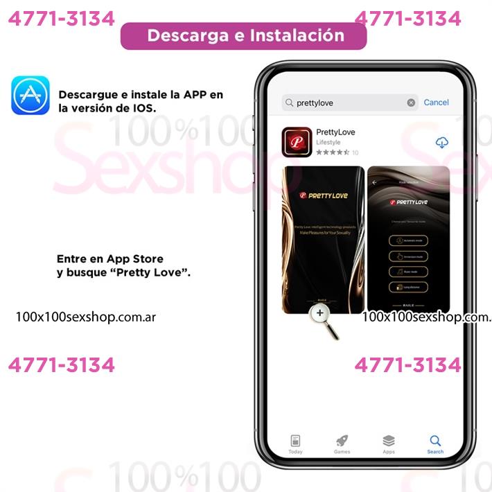 Dilatador anal con control remoto via app y funcion de choque