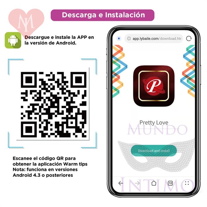 Dilatador anal con control remoto via app y funcion de choque