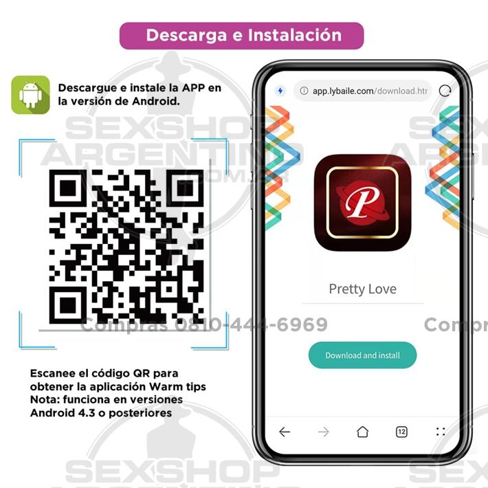 Dilatador anal con control remoto via app y funcion de choque