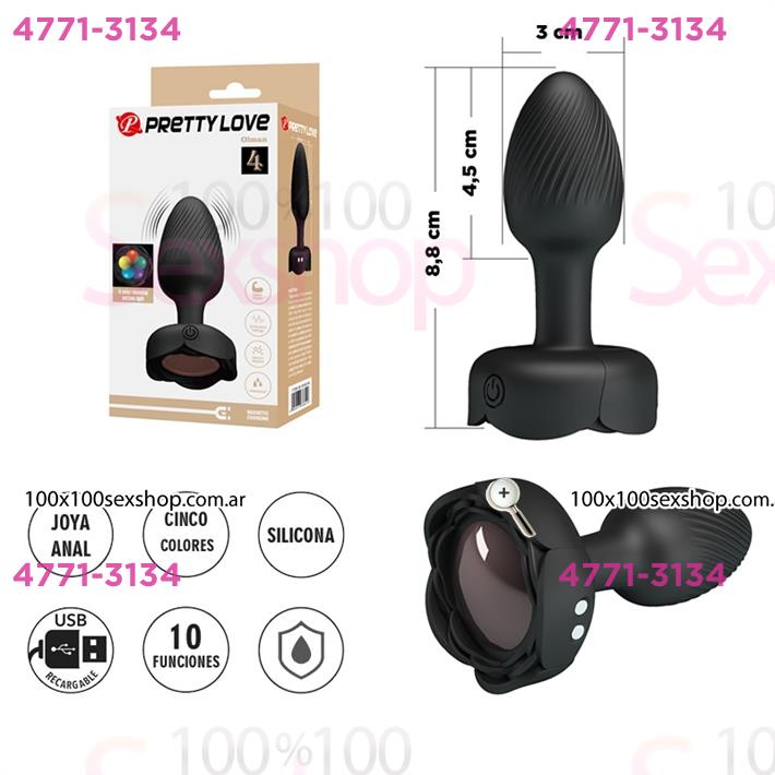 Cód: CA SS-PL-040184 - Plug Anal con Luces LED y Vibraciones Potentes - $ 79000