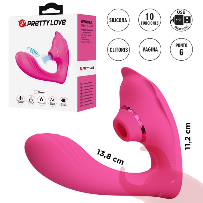  Estimulador Clitoriano con 10 Modos de Vibración y 7 de Golpeteo 