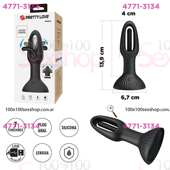 Cód: CA SS-PL-040197 - Hubert dilatador anal con estimulador con movimiento y carga USB - $ 91000