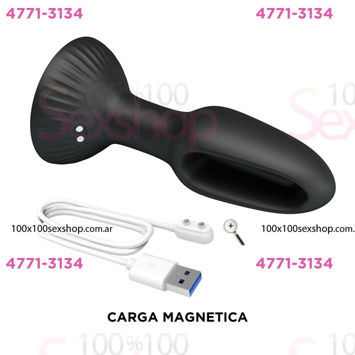 Hubert dilatador anal con estimulador con movimiento y carga USB