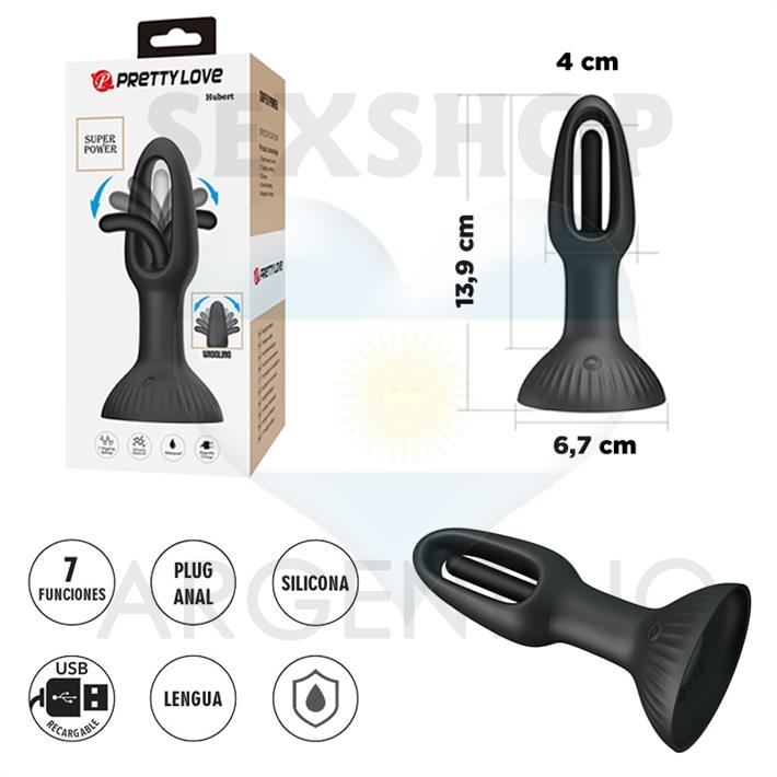 Hubert dilatador anal con estimulador con movimiento y carga USB