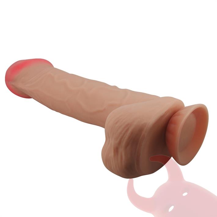 Dildo vertebrado con sopapa con piel extensible