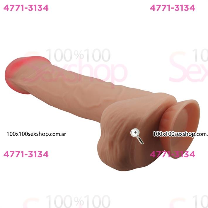 Dildo vertebrado con sopapa con piel extensible