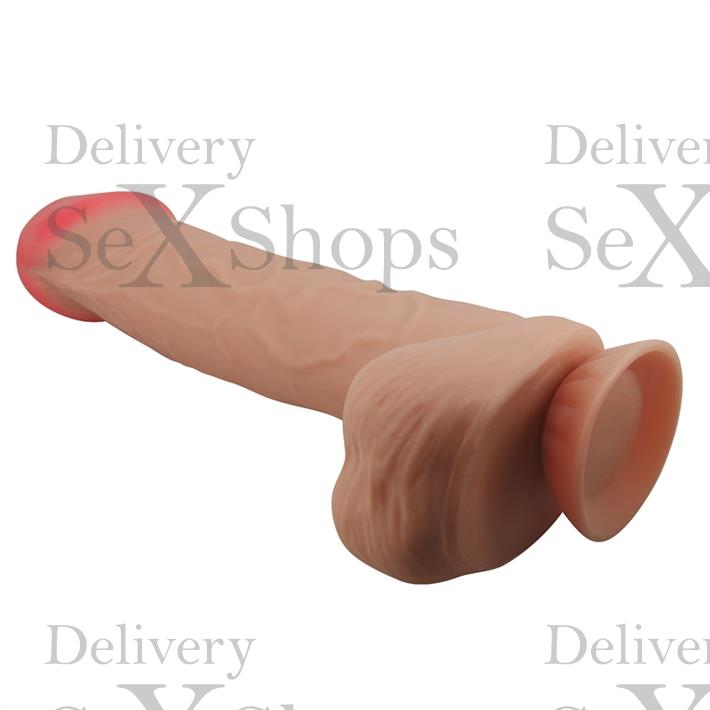 Dildo vertebrado con sopapa con piel extensible