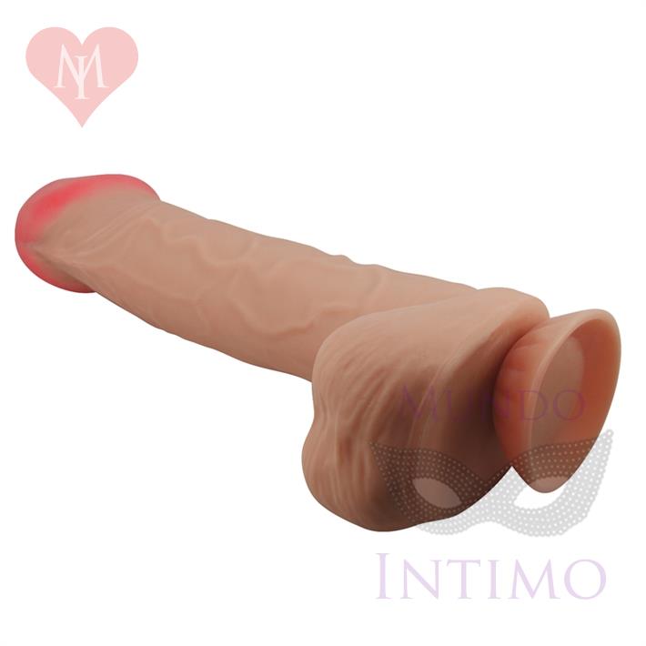 Dildo vertebrado con sopapa con piel extensible