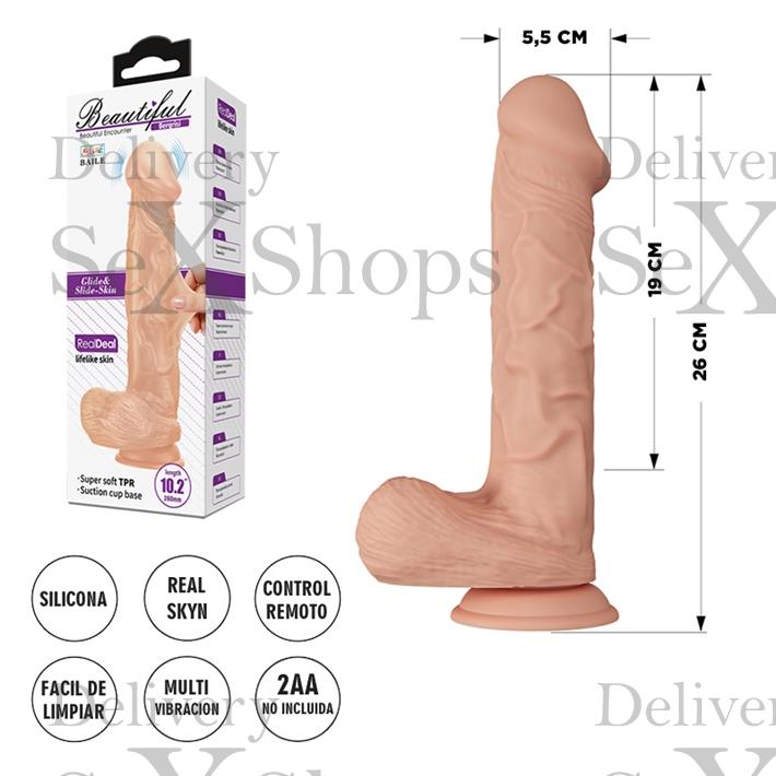  Dildo con sopapa y vibracion de textura pellizcable 