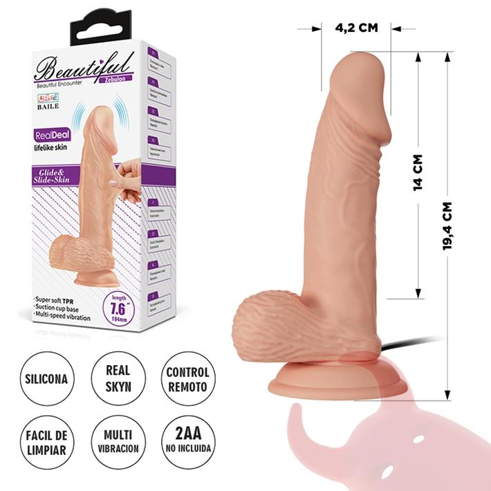  Dildo con vibracion y sopapa de textura pellizcable 