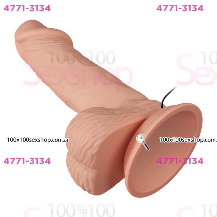 Dildo con vibracion y sopapa de textura pellizcable