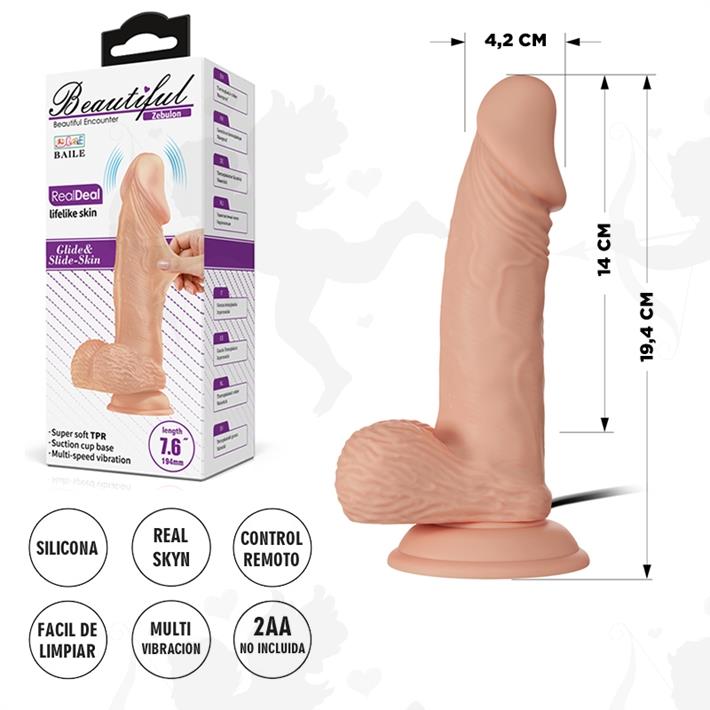  Dildo con vibracion y sopapa de textura pellizcable 