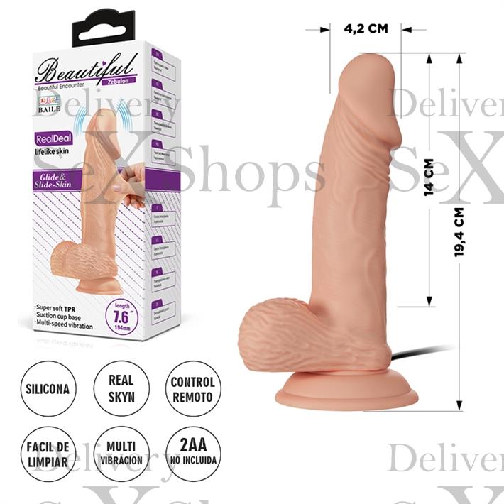  Dildo con vibracion y sopapa de textura pellizcable 