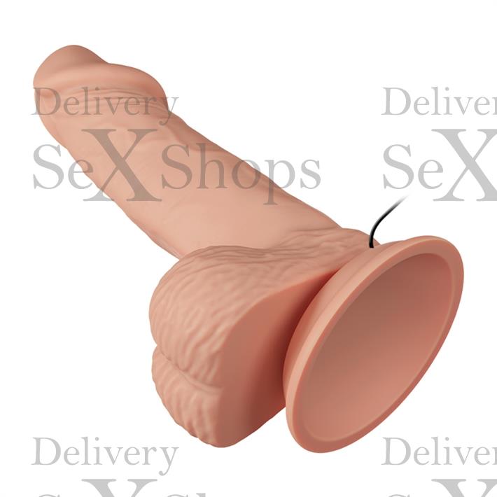 Dildo con vibracion y sopapa de textura pellizcable