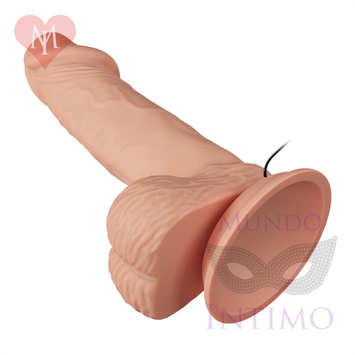 Dildo con vibracion y sopapa de textura pellizcable