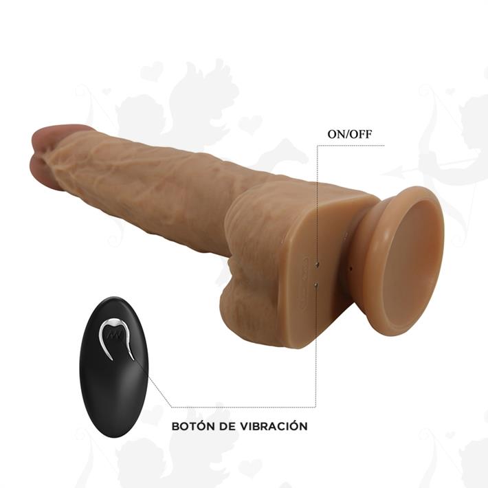 Dildo realista con control remoto: vibración, empuje automático y base con ventosa