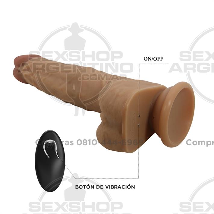 Dildo realista con control remoto: vibración, empuje automático y base con ventosa
