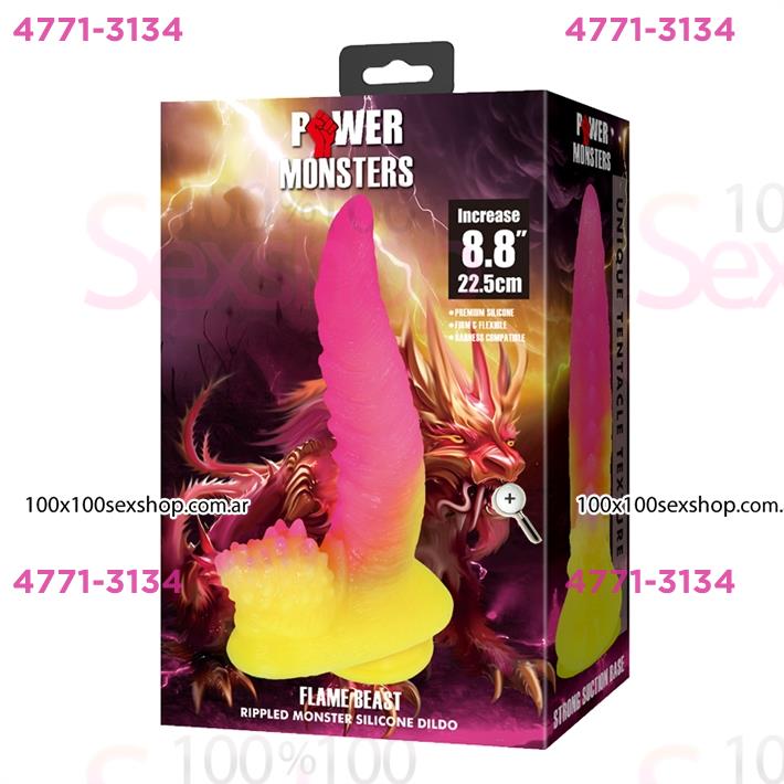 Monster Flame Beast dildo doble con sopapa