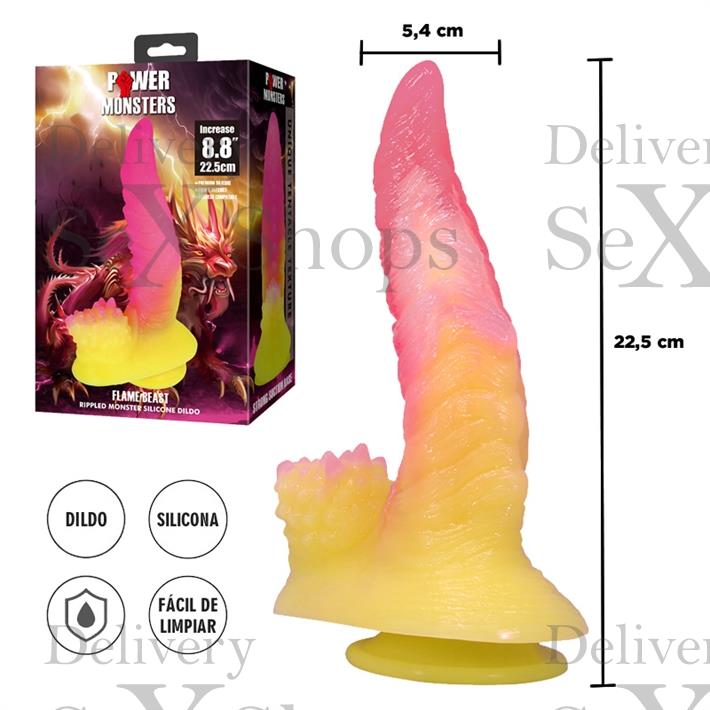 Monster Flame Beast dildo doble con sopapa Monster Flame Beast dildo doble con sopapa