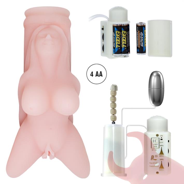 Masturbador Giro-Vibra TPR con Control de Voz