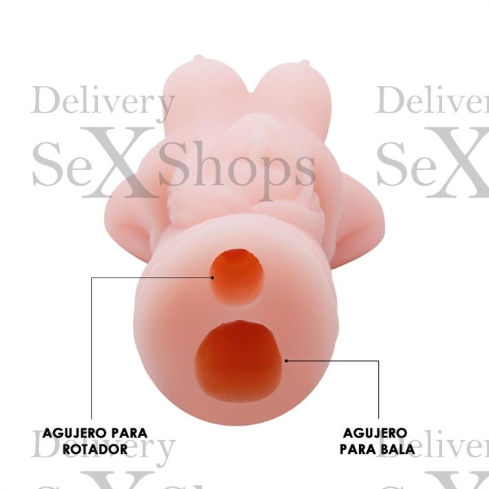 Masturbador Giro-Vibra TPR con Control de Voz