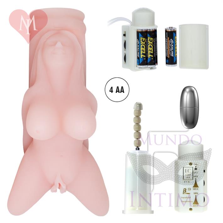 Masturbador Giro-Vibra TPR con Control de Voz