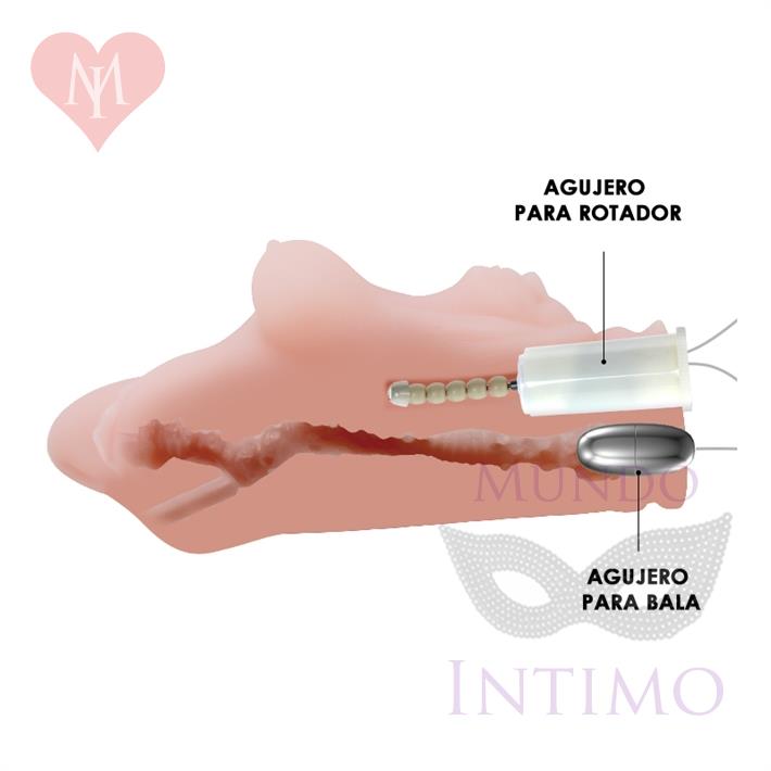 Masturbador Giro-Vibra TPR con Control de Voz