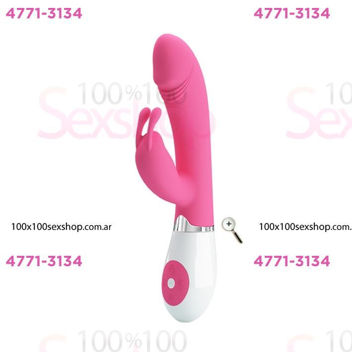 Cód: CA SS-PL-14224 - Gene vibrador con estimulador de clitoris y varias funciones - $ 52800