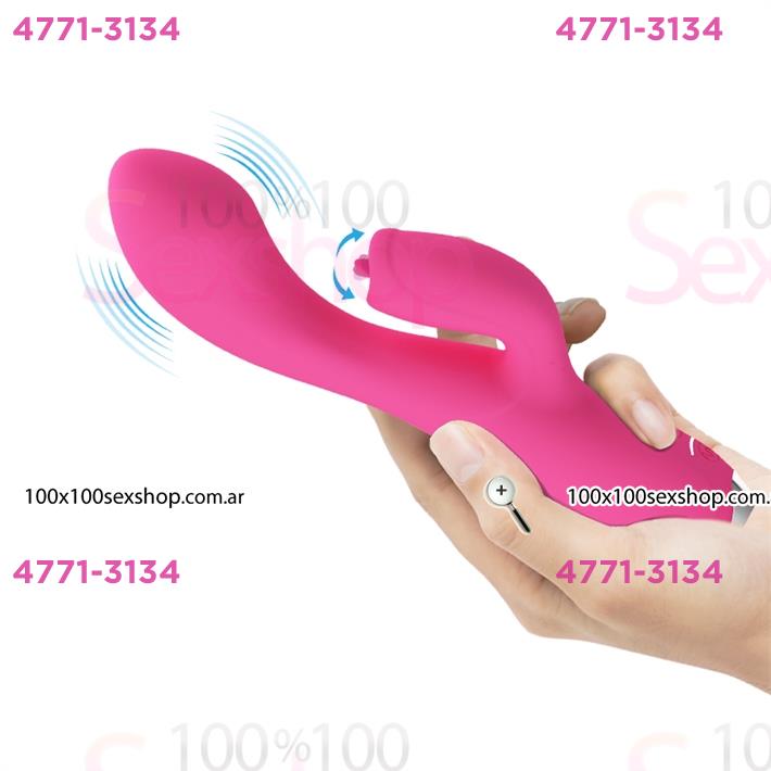 Estimulador de punto G con masajeador clitorial y carga USB