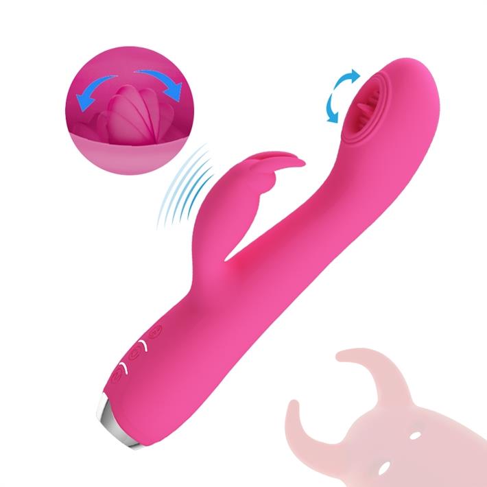 Masajeador de punto G con estimulacion clitorial y carga USB
