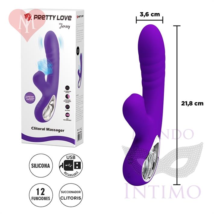  Estimulador de punto G con succionador de clitoris y carga USB 
