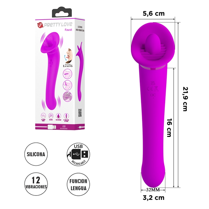Estimulador de clitoris simil lengua con carga USB #FreezeEstimuladoresEAN: 6959532326413