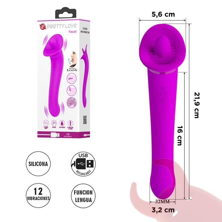  Estimulador de clitoris simil lengua con carga USB 