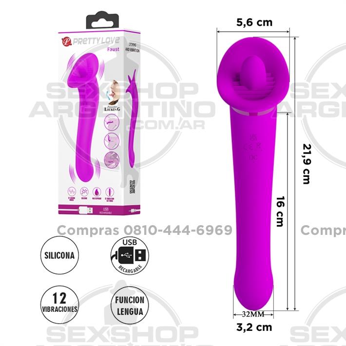  - Estimulador de clitoris simil lengua con carga USB