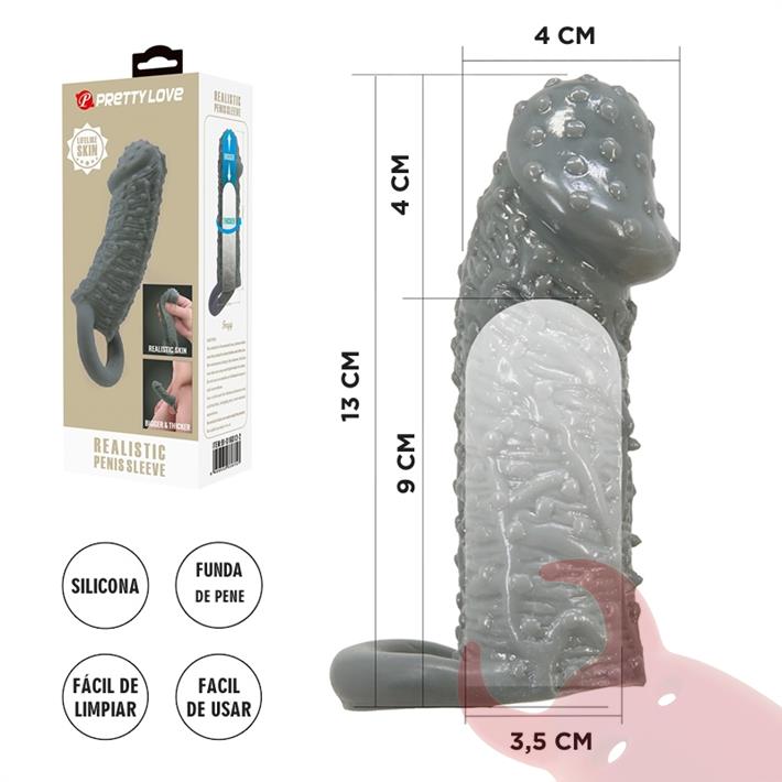 Funda para pene realistica de 13 cm de largo
