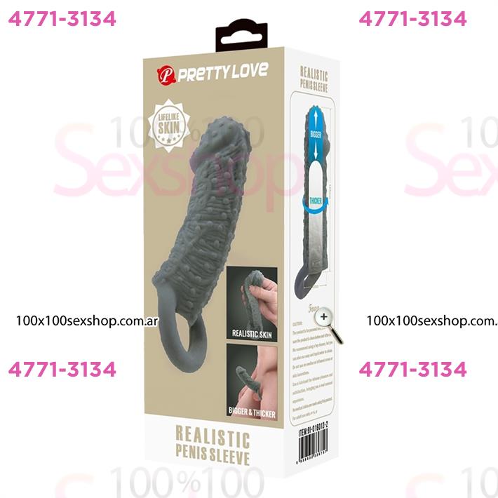 Funda para pene realistica de 13 cm de largo
