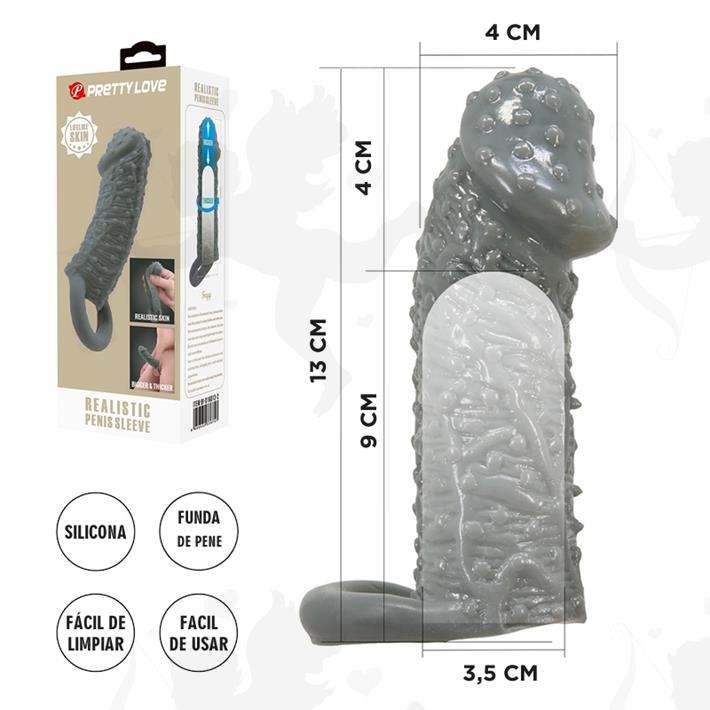  Funda para pene realistica de 13 cm de largo 