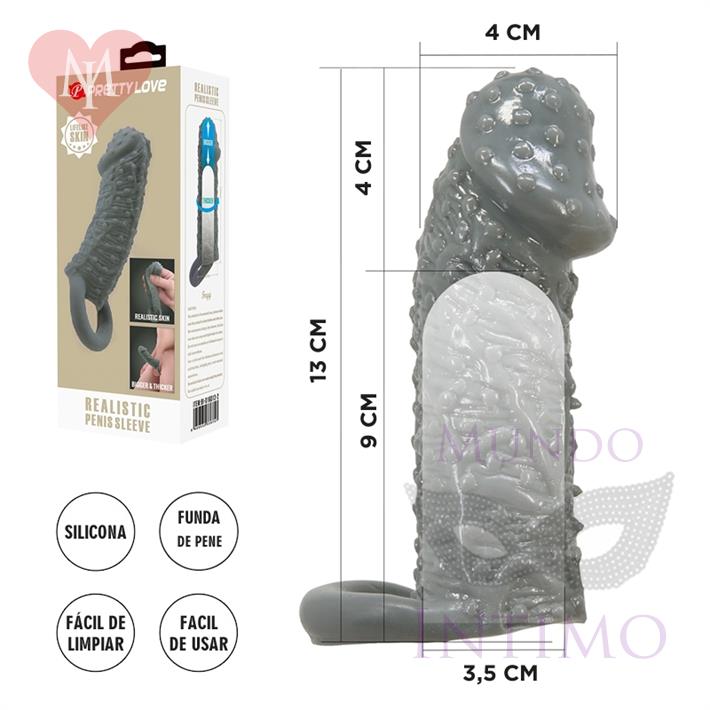  Funda para pene realistica de 13 cm de largo 