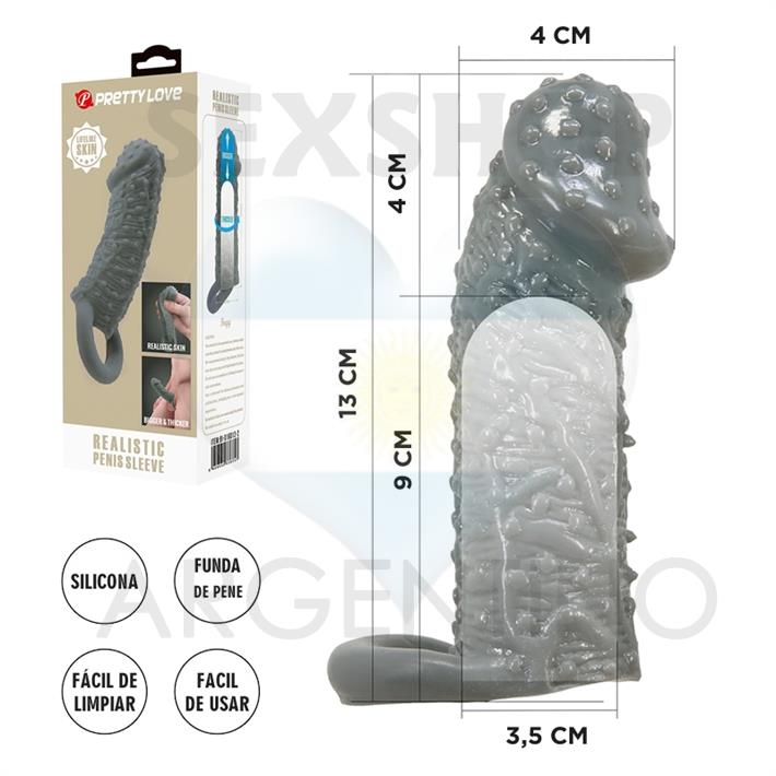 Funda para pene realistica de 13 cm de largo